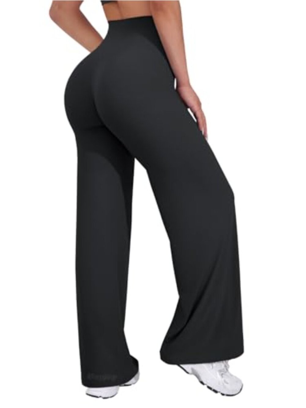 Woman Wide Leg Yoga Pants High Waist Sweatpants Stretch Nylon